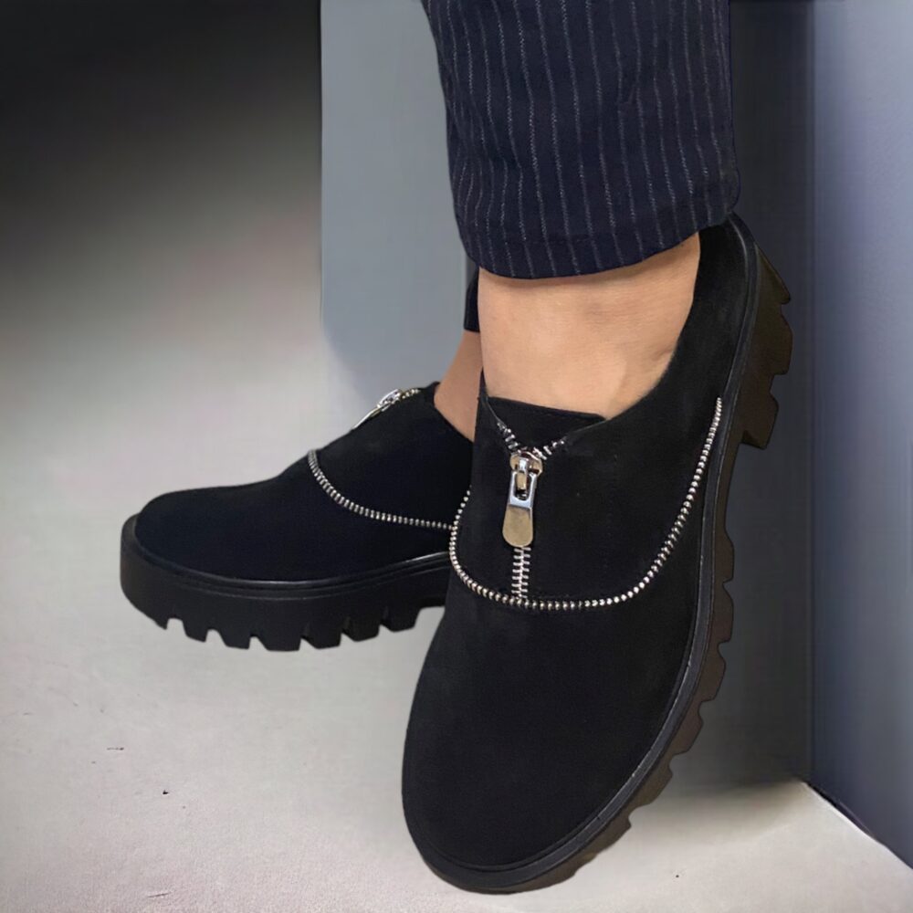 Beenvo pantofi dama stylish black zip piele naturala 2 | Beenvo